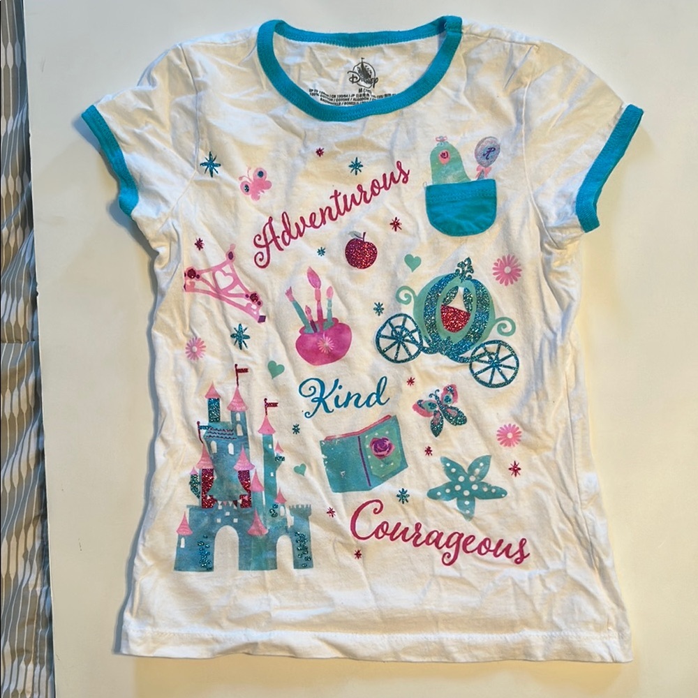 Whimsical White and Blue Short Sleeve Tee